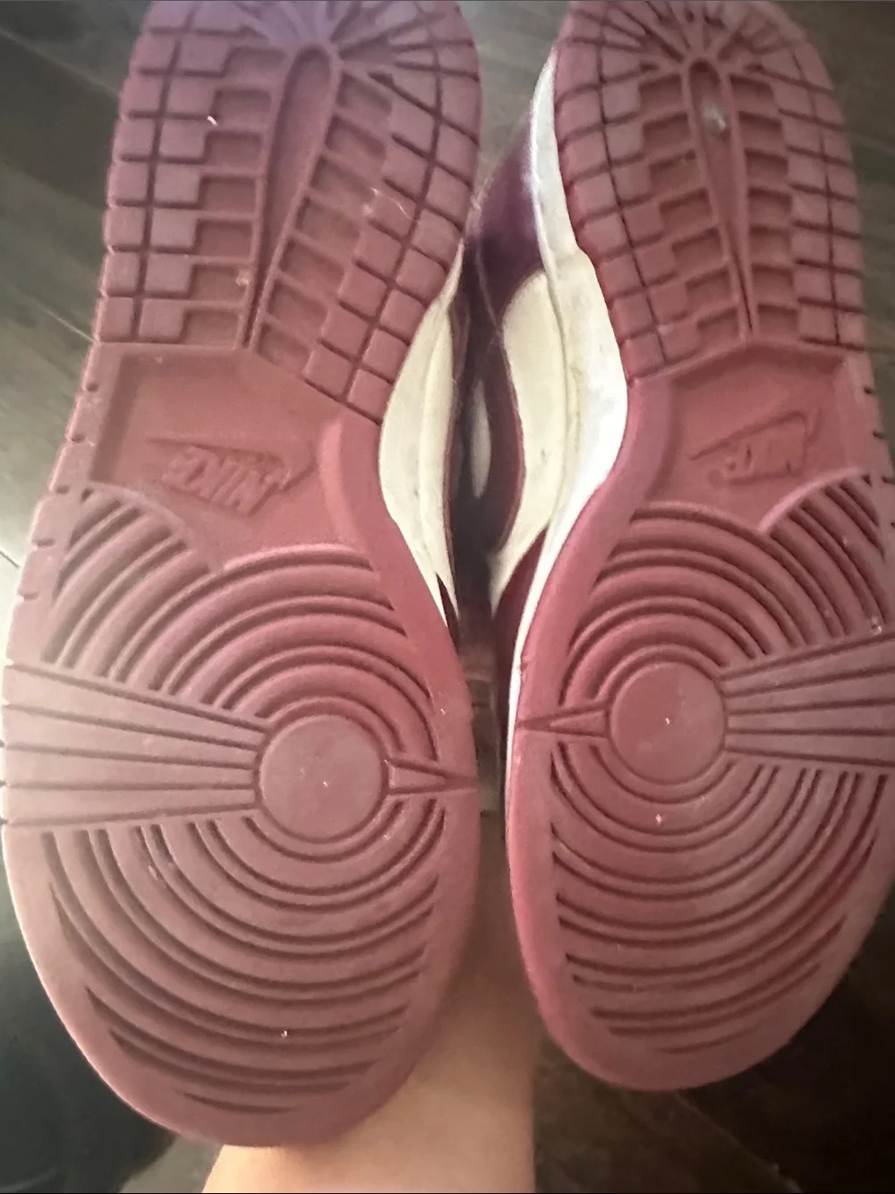 Nike Low-Top Dunks Sneakers in Burgundy and White